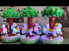 Tree Shape 3 Player Merry Go Round Carousel For Entertainment Arcade Game video