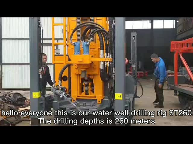 Diesel Driven Pneumatic Drilling Rig Hydraulic Portable 260m