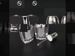 Бутылка сыворотки роскошной бутылки капельницы акрилового стекла 15ml пластиковая для личной заботы video