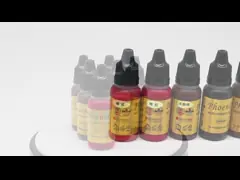 Чернила татуировки макияжа ЕС жидкостные постоянные пигментируют красный голубой цвет 10ml video