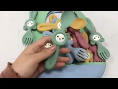 Soft Cute Panda Style Silicone Forks And Spoons For Baby Children