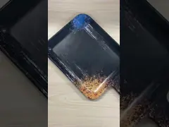 9.5 Inch Retangular black melamine plates With Unbreakable Handle