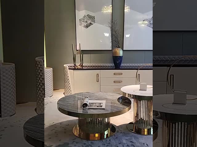 304 Stainless Steel Hotel Coffee Table Modern Luxury Round Coffee Table