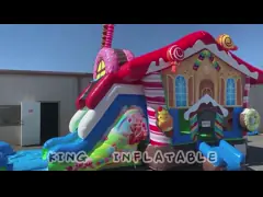 China Colorful Rainbow Arch Shape Inflatable Water Slide With 3 Lane 30mL PVC supplier