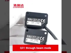 Through Beam Type Square Laser Proximity Sensor With Cable Type 3 Wire Q31 Visible Light 660nm