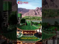 Китайский зеленый цвет газебо застеклил сад чайного домика черепиц терракотовый Handmade video