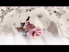 OKEO-TEX Guipure Lace Trim Polyester Milk Fiber Embroidery Lace Trim video