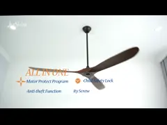 70 Inches 3 Solid Wood Ceiling Fan With Remote Control Quiet DC Motor