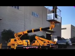 Тележка деятельности большой возвышенности Dongfeng 4x2 с 16 метрами платформы воздушной лестницы video