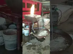 Газ бассейна декоративный вокруг огня нержавеющей стали и шара воды video