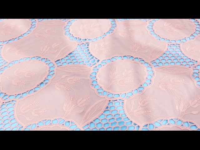 La alta tela 3d del cordón del guipur bordó la tela multicolora de Tulle del bordado de la flor del Applique El video