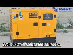 Чрезвычайные полномочия AA-W20GF резервной силы 20kva Genset молчаливого дизельного генератора водяного охлаждения AA4C дизельные video