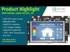 5 индикаторная панель модуля экрана 800x480 UART TFT LCD дюйма умная серийная с сопротивляющимся касанием video