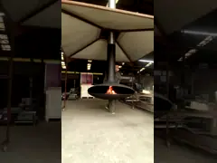 Черный декоративный висячий дровяной печь подвешенная сталь Реальный огонь экоэтанол Внутренний свободно стоящий камин video