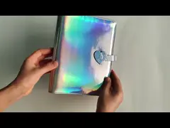 Связывателя собрания карты Pu вискозы лазер Macaron кожаного кричащий video