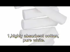 Крен хлопка одиночного вещество-поглотителя пользы зубоврачебный с чистым хлопком video