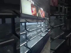 Мода Полировка поверхности Косметические витрины с логотипом и акриловым стендом video