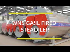 Автоматический горизонтальный Wns газовый пропан керосин Hfo сгорающий промышленный пожарный трубный паровой котел video