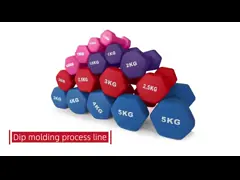 Резина упаковала набор 5kg 7.5kg гантели твердых гантелей фитнеса спортзала шестиугольный video