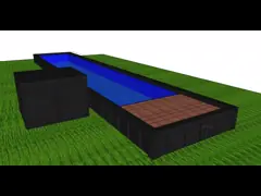 Piscina de contêiner de luz LED pré-fabricada modificada 40 pés pré-fabricada de 24 V