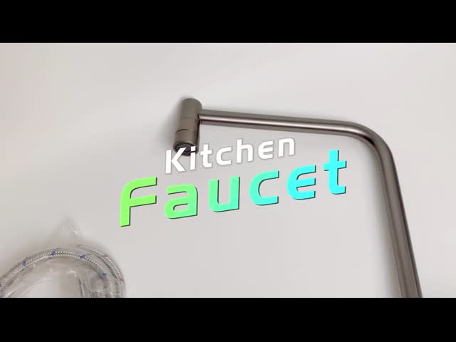 A água fria quente escovada único furo do torneira da banca da cozinha bate o torneira de aço inoxidável da cozinha