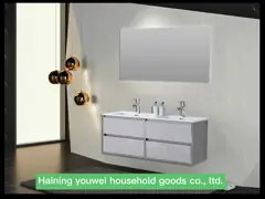 Приведенный переклейкой материал доски прямоугольника шкафа зеркала Bathroom Unpainted video