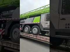 Приведенная тележка заграждения QY70V телескопичная установила длину заграждения крана 12.2m максимальную video