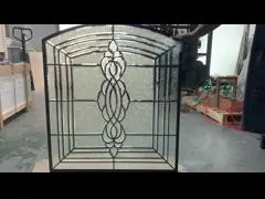 All Diamond Beveled Entry  Door Glass With Patina Caming