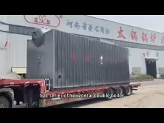 Эффективность двойного ствола Высокая древесная пыль от сжигания древесины температура пара промышленного котла 194-226 ℃ video