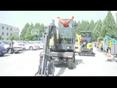 Проектирующ экскаватор машинного оборудования большой минируя землекоп колеса ведра 8 тонн желтый video