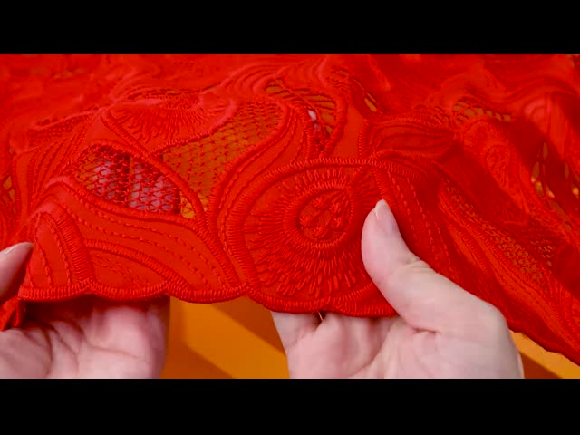 Украсьте отделку шнурка отверстии вышивки расстворимого в воде 100% полиэстер шнурка белую видео