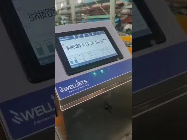 50u Nozzle 34 Dot Continuous Inkjet Printer Высокоскоростной батовый кодирующий струйный принтер видео