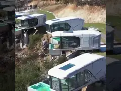 Da loja móvel de vidro da casa pré-fabricada da loja da construção de aço casa modular moderada da vagem do recipiente do café