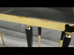 Таблица Entryway консоли современной нержавеющей стали золота мебели роскошного отеля мраморная декоративная video