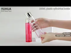 Изготовленные на заказ бутылки логотипа 200ml пластиковые косметические с шелковой ширмой завинчивой пробки video