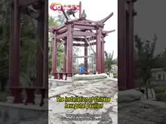 Отдыха бревенчатой хижины сада павильон газебо деревянного Prefab на открытом воздухе ориентированный на заказчика video