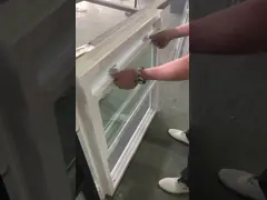 Североамериканский Новейший Дизайн Грилл ПВХ Одноподвешенное Окно UPVC Пластиковое Стекло video