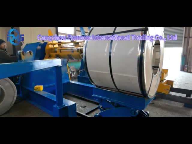 Automatic Steel Coil Decoiler Hydraulic With Coil Car  5 Ton 7 Ton 10 Ton