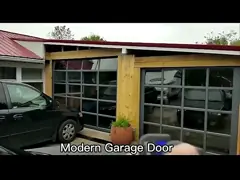 Дверь алюминиевой рамы и дверь гаража виллы матового стекла автоматическая video