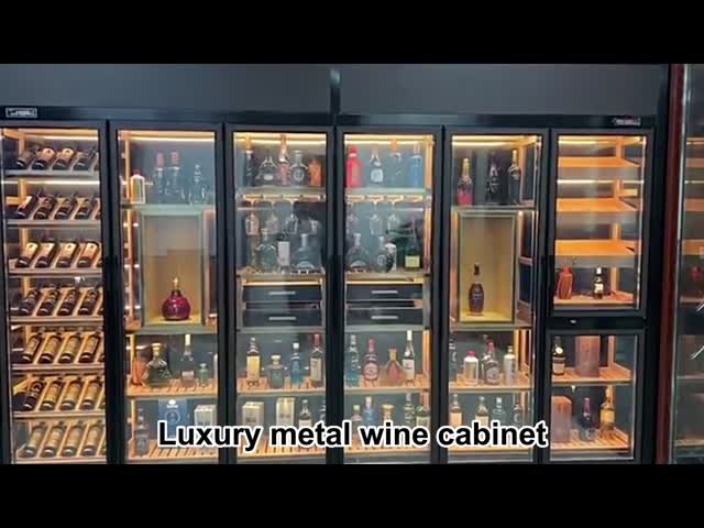 Stainless Steel Classic Wine Cabinet Large Red Wine Storage Cabinet