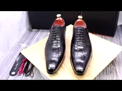 Мужские кожаные ботинки с низким каблуком мужские острые пальцы ног обувь с фальшивым змеиным узором video