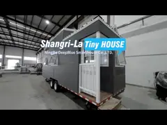 Современный передвижной дом с легким калибром из стали Маленький дом на колесах с трейлером video