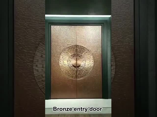 Brass Embossed Decorative Entry Door Bronze Double Door Main Entrance