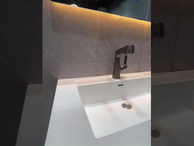 LEDミラー ライトとのSONSILLの長方形のスレートの浴室の虚栄心