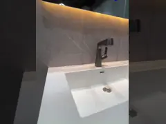 шкафы зеркала Bathroom тщеты 70kg Bathroom 80cm деревянные со светами приведенными video