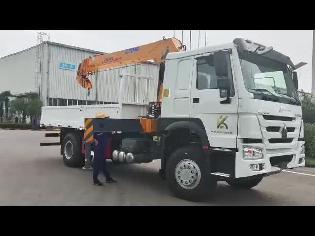 10-тонный грузовой кран Howo 4x2 для тяжелых условий эксплуатации, установленный на телескопическом кране видео