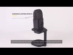 Микрофон кардиоиды микрофона конденсатора USB RGB всенаправленный со светами СИД video