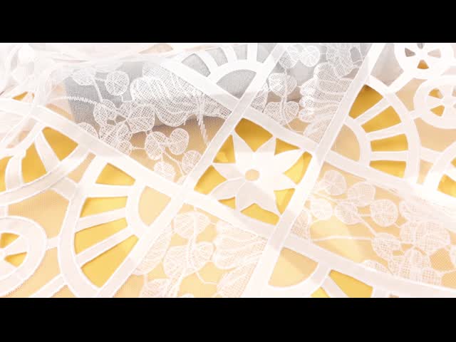 Polyester Water Soluble Lace Fabric French Flower Chemical Lace Fabric For Dress