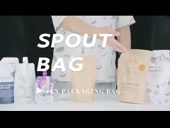 сумка сопла Kraft пластиковой ручки петли тяги 2L бумажная стоит вверх по тензиду прачечной еды напитка студня мешка Spout video