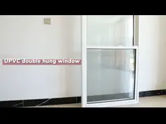 Двойная подвешенная белая виниловая окна с экраном UPVC рамы и стеклянные панели video